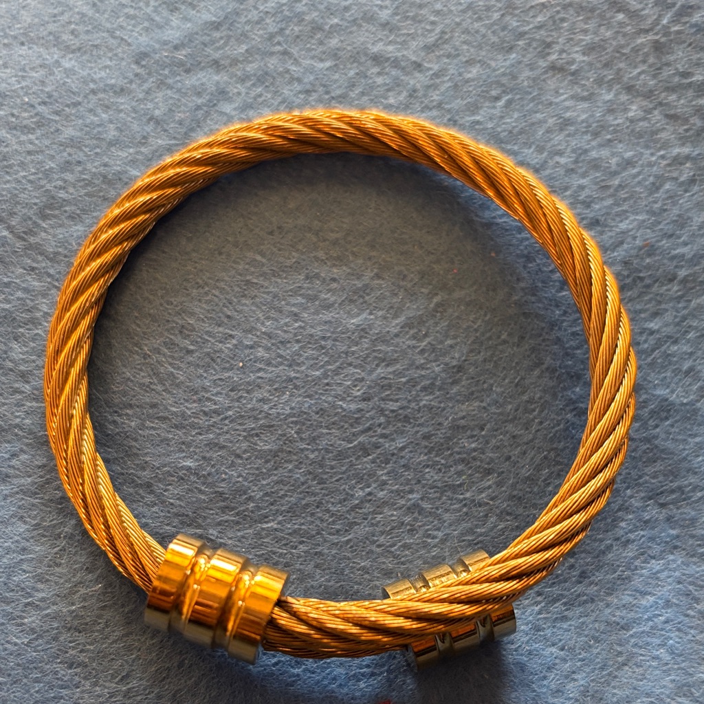 Gold And Silver Mens Cable Bracelet 38$